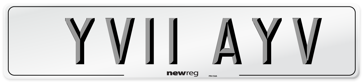 YV11 AYV Number Plate from New Reg